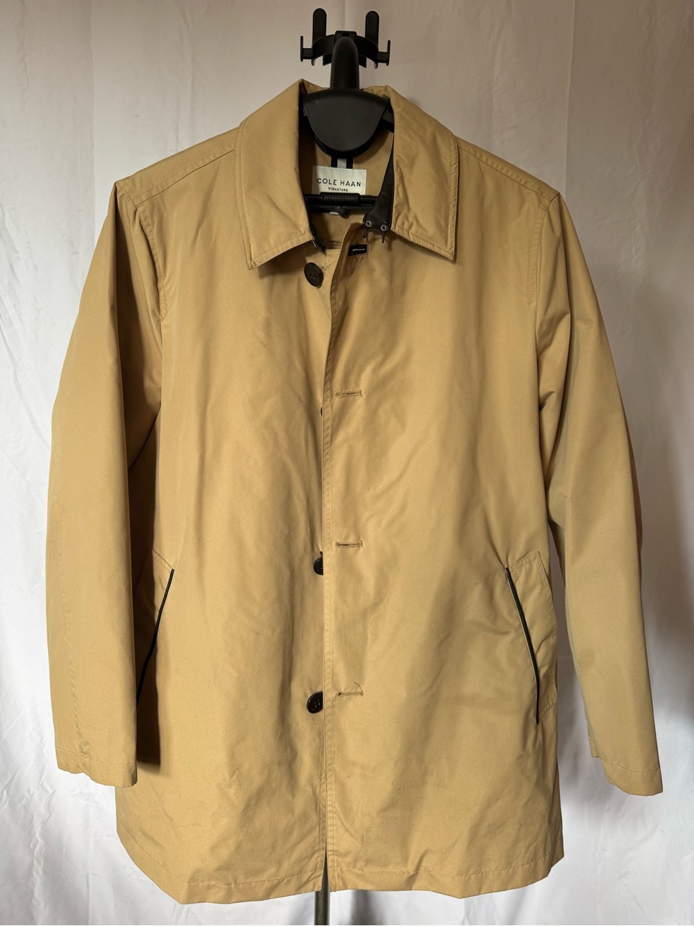 Cole Haan Men's Khaki Single-Breasted Raincoat
